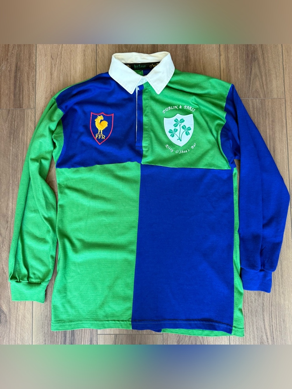 Vintage Ireland Vs France Rugby Shirt Mens Large Green  Oneills Made in Ireland
